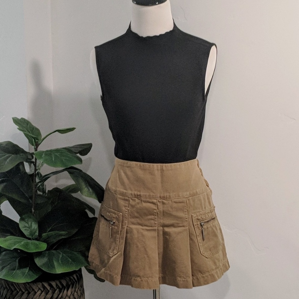 Juicy Couture Pleated Khaki Skirt